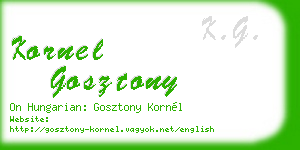 kornel gosztony business card